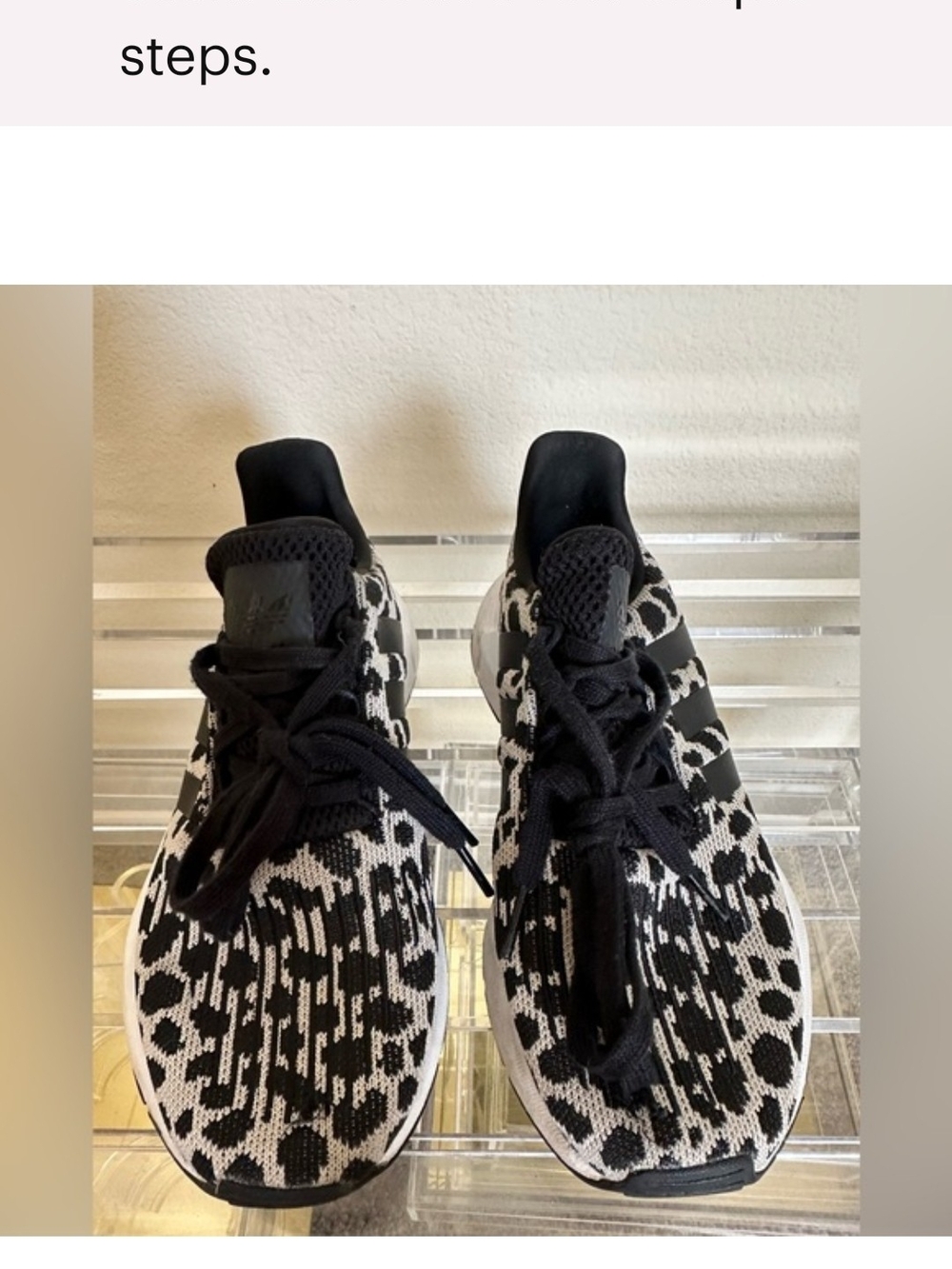 adidas Originals Black and White Leopard Print Athletic Shoes